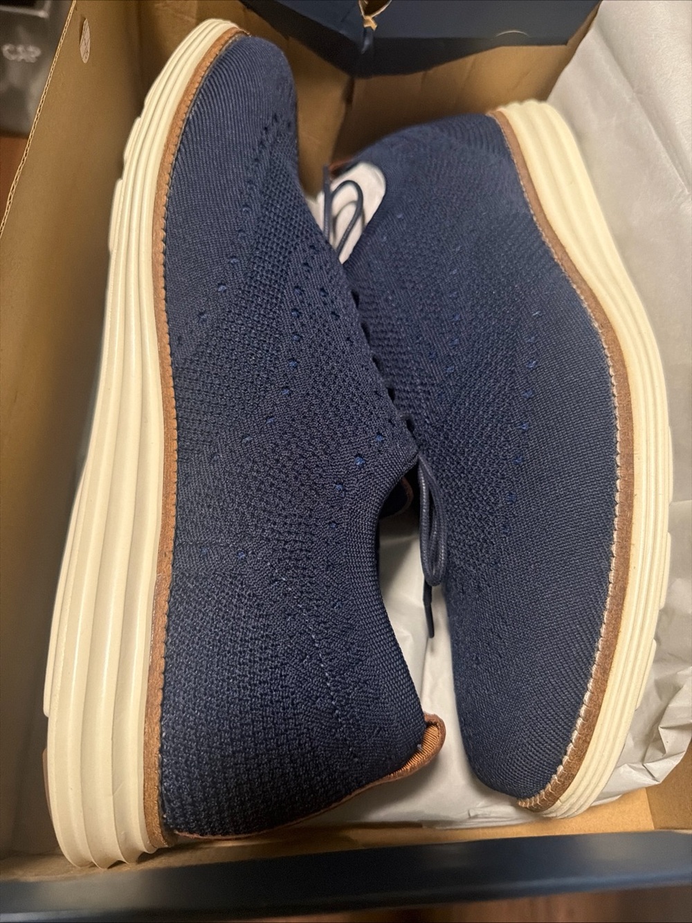 Cole Haan Men’s Original Grand Stichlite Wingtip Oxford Sneakers Navy - Sz 15 M